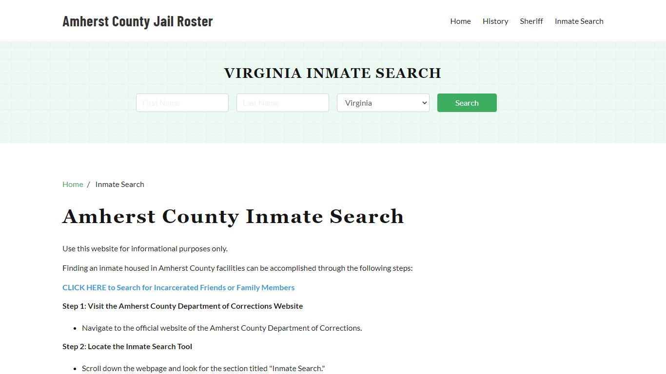 Amherst County, VA Detainee Lookup